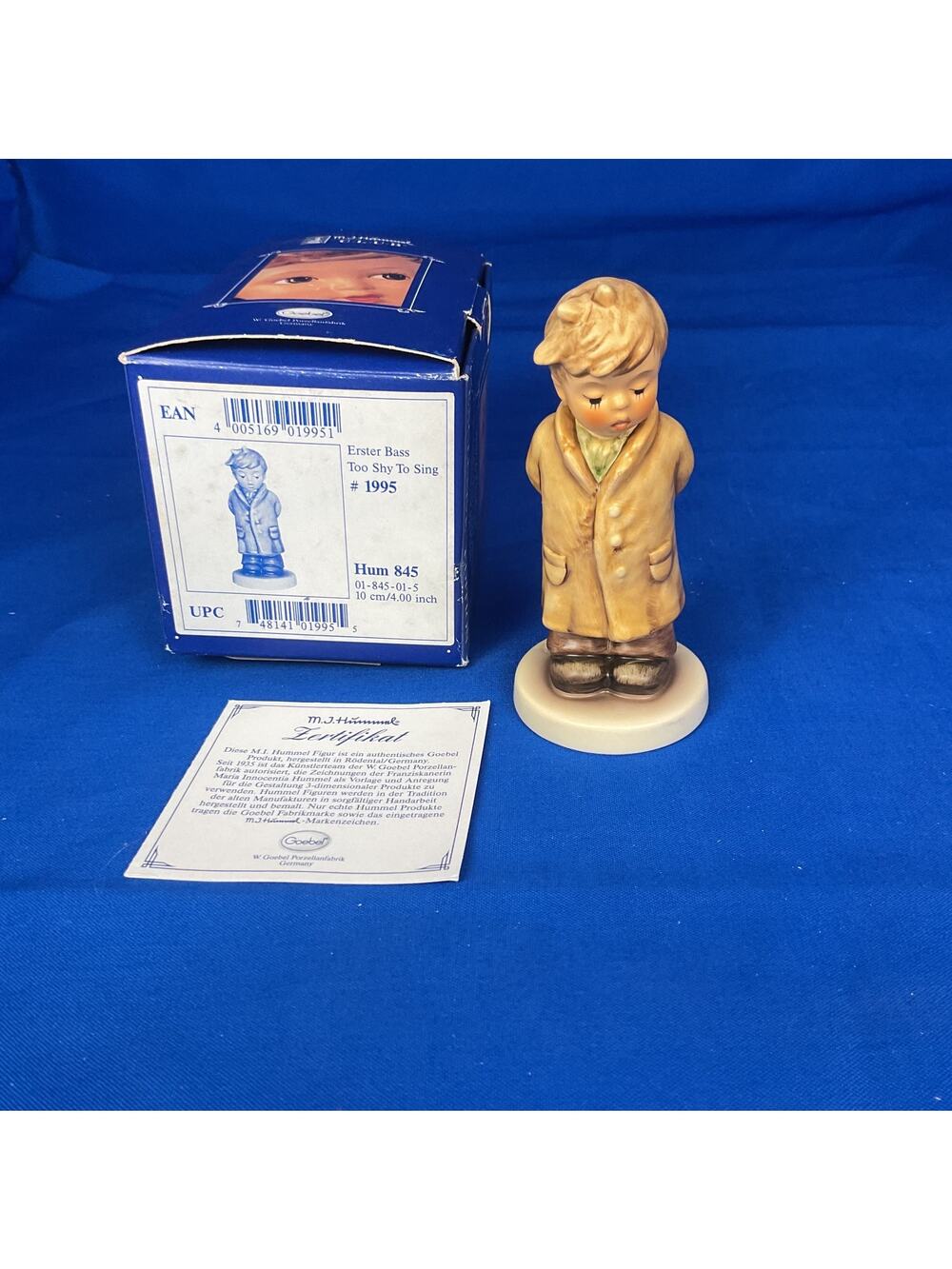 Vintage Goebel Hummel Figurine Too Shy To Sing 845 Original Box COA TMK 8